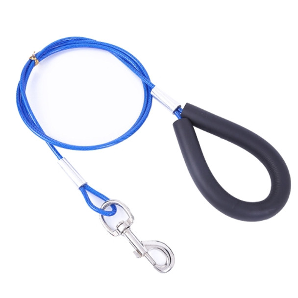 Pet Bite-Proof Wire Traction Rope, Length: 180cm(Blue)