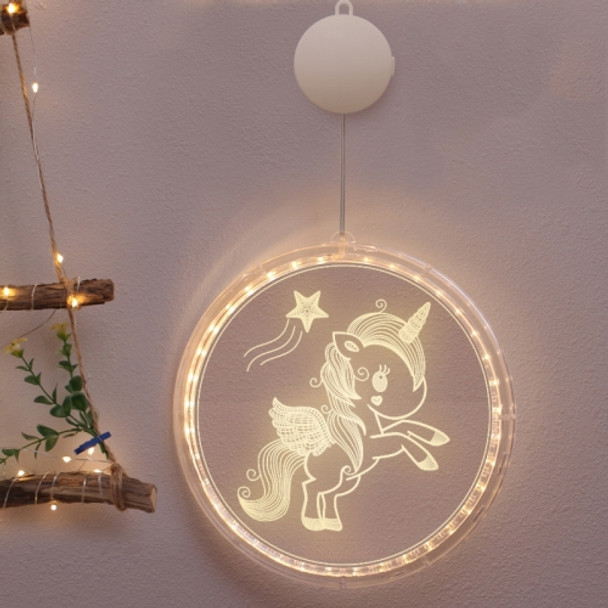 24cm  Valentine Day Room Decoration Layout 3D Hanging Lamp(Star Unicorn)