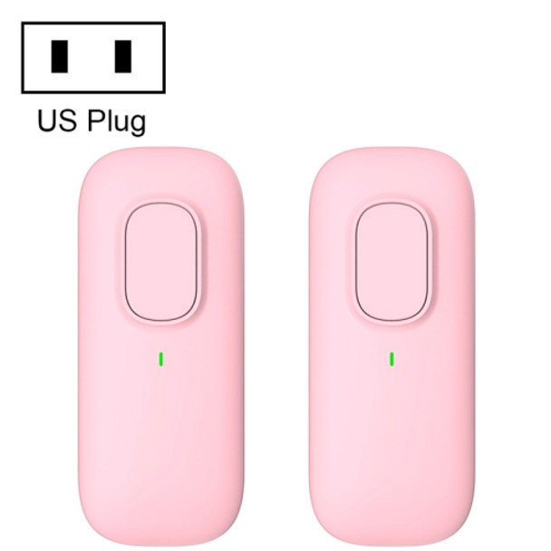2 PCS ZCC01 Ultrasonic Insect Repellent And Mite Removal Instrument, US Plug(Pink)