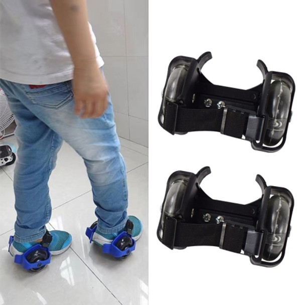 1 Pair Children Roller Skates Accessories Adjustable Three-color Luminous Wheel(Black)