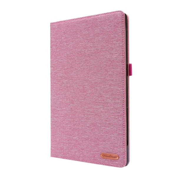 For Nokia T20 TPU + Fabric PU Leather Tablet Case(Rose Red)