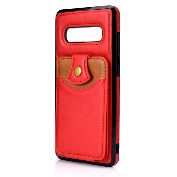 For Samsung Galaxy S10+ Soft Skin Leather Wallet Bag Phone Case(Red)