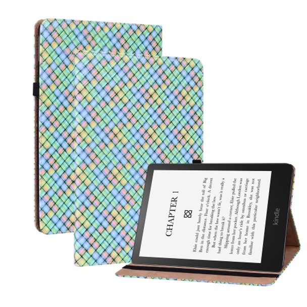 For Amazon Kindle Paperwhite 5 Color Weave Smart Leather Tablet Case(Rainbow)