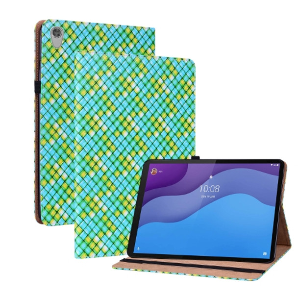 For Lenovo Tab M10 HD Gen 2 TB-X306X Color Weave Leather Tablet Case with Holder(Green)