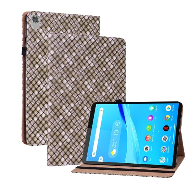 For Lenovo Tab M8 HD TB-8505F 8.0 Color Weave Leather Tablet Case with Holder(Brown)
