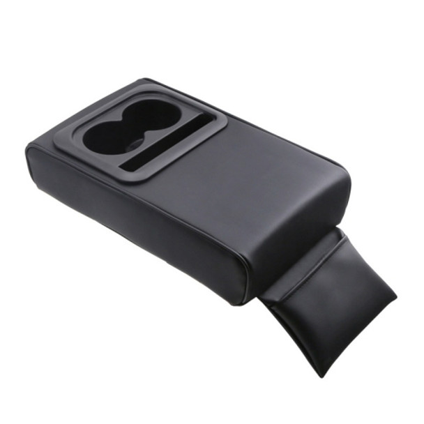 Car Armrest Box Increased Support With Rear Seat Water Cup Holder(Black)