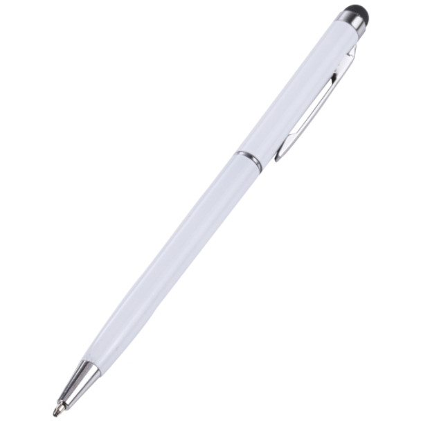 2 in 1 Universal Mobile Phone Writing Pen with Common Writing Pen Function (White)