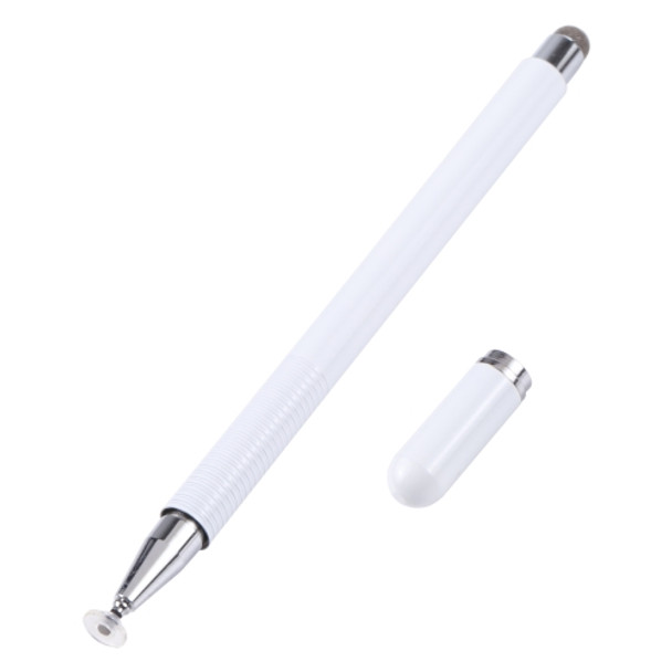 361 2 in 1 Universal Silicone Disc Nib Stylus Pen with Mobile Phone Writing Pen & Magnetic Cap(White)