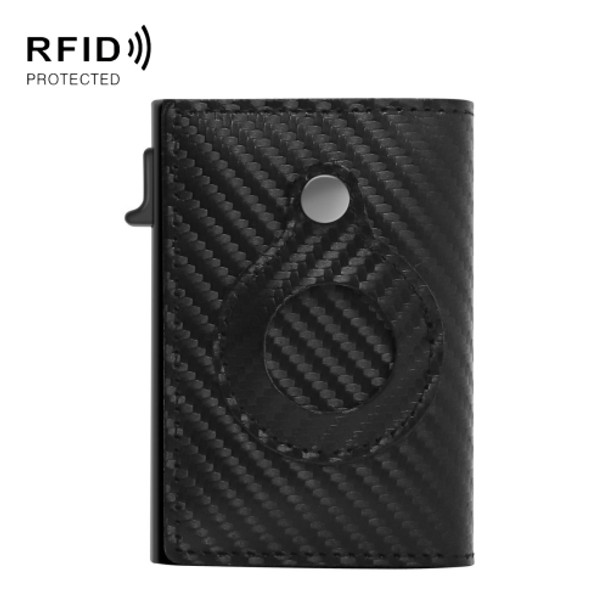 Anti-Theft Positioning Wallet Men Card Holder Mini Wallets For Airtag(Cowhide Carbon Fiber)