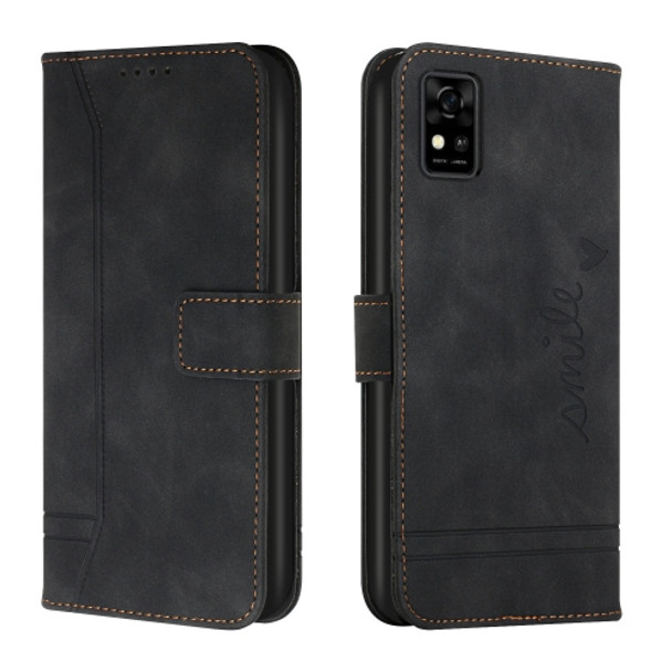 For ZTE Blade A31 Retro Skin Feel TPU + PU Leather Phone Case(Black)