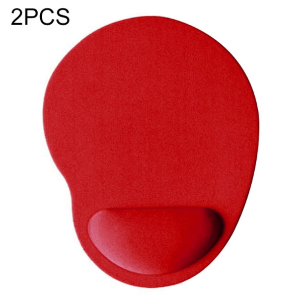2 PCS Cloth Gel Wrist Rest Mouse Pad(Red)