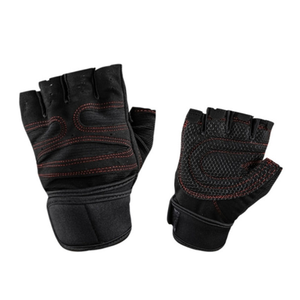 ST-2120 Gym Exercise Equipment Anti-Slip Gloves, Size: M(Black)