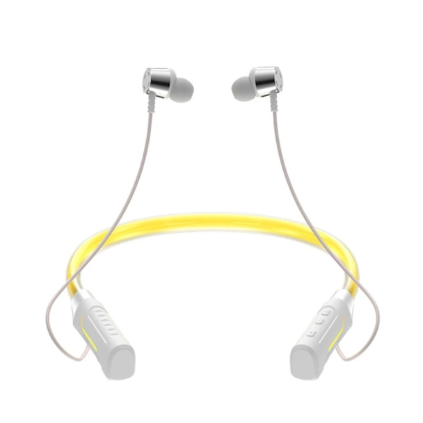 JG4 Flashing LED Neck-mounted Stereo Bluetooth Wireless Earphone(White)