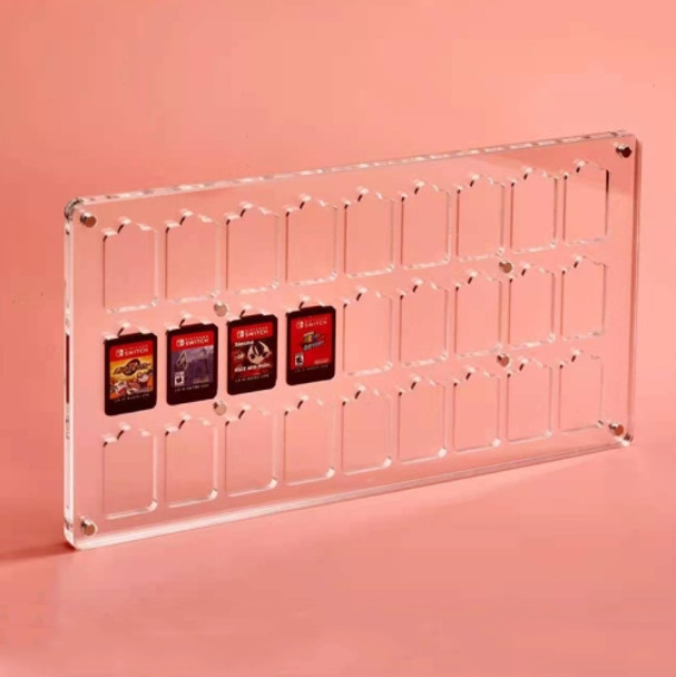 27 Grid Transparent Crystal Magnetic Game Card Storage Box For Switch