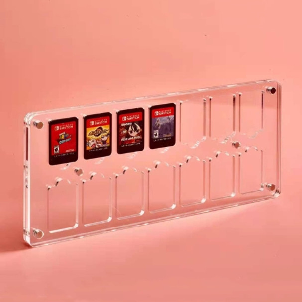 14 Grid Transparent Crystal Magnetic Game Card Storage Box For Switch