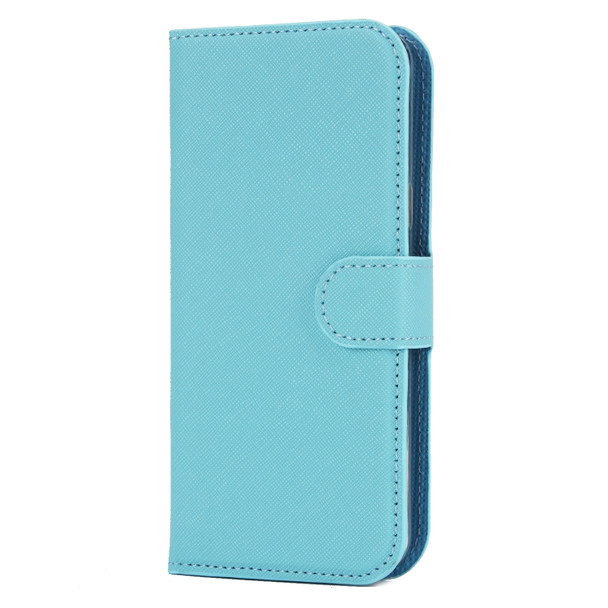 For Samsung Galaxy S9 Cross Texture Detachable Leather Phone Case(Blue)