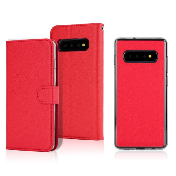 For Samsung Galaxy S10e Cross Texture Detachable Leather Phone Case(Red)