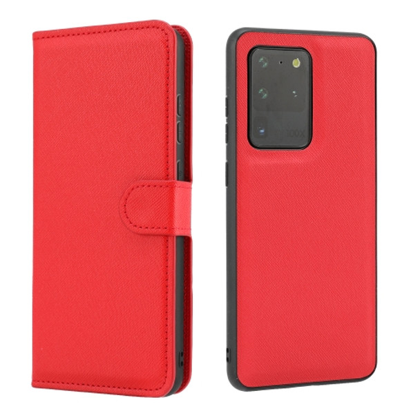 For Samsung Galaxy S20 Ultra Cross Texture Detachable Leather Phone Case(Red)