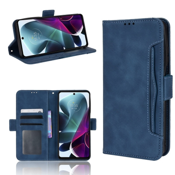 For Motorola Moto G200 5G / S30 Skin Feel Calf Pattern Leather Phone Case(Blue)