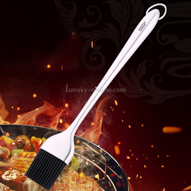 SSGP Kitchen Cooking Tool High temperature Resistance Stainless Steel Handle Silicone Brush, Length: 30cm