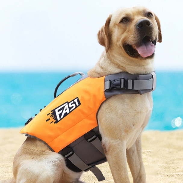 Reflective Printed Pet Dog Life Jacket Swimsuit, Size: L( Orange)