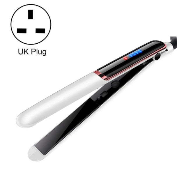 35W 2 In 1 Curling and Straightening Dual-use Electric Splin,Specification: UK Plug(White)