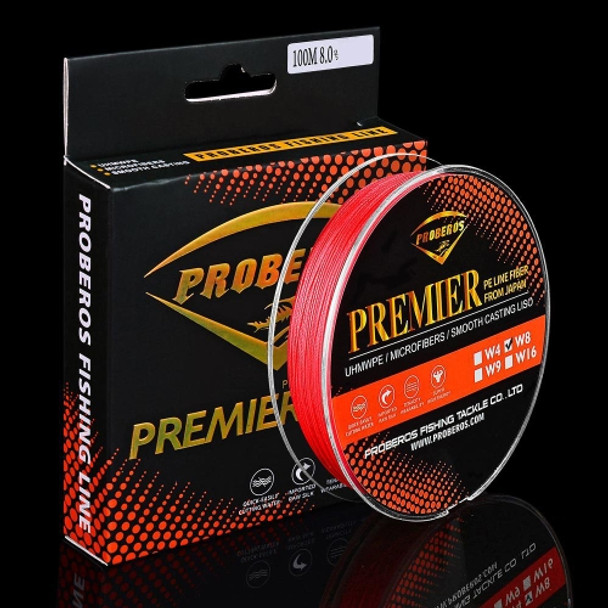 PROBEROS 8 Edited 100M Majestic Horse Fish Line, Line number: 3.0 / 40LB(Red)