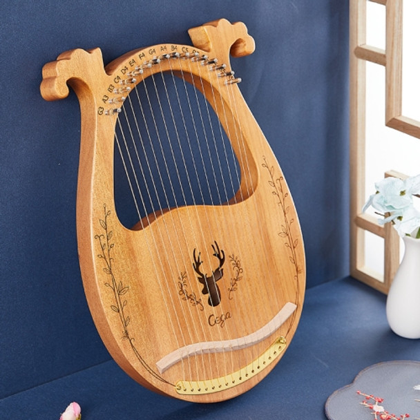 Wooden Mahogany Lyre Harp Beginner Musical Instrument, Style: 16 Strings Classical Deer Wood Color