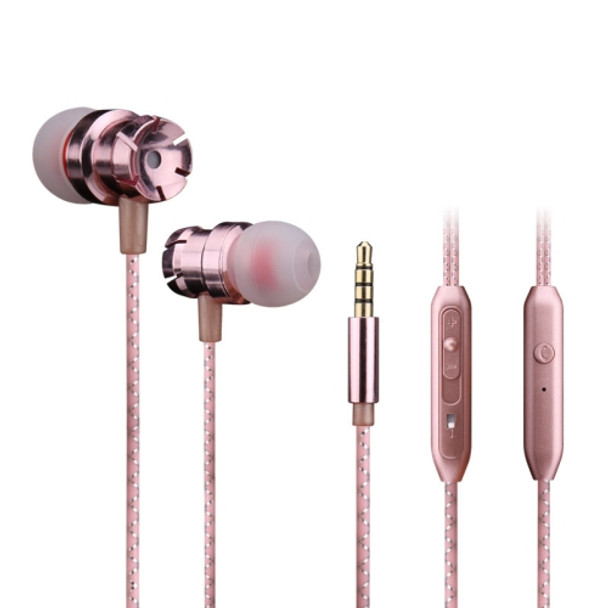 2 PCS EN500 3.5mm Plug Snake Pattern In-Ear Phone Earphone(Rose Gold)