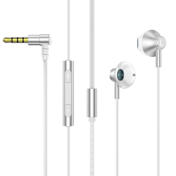 TS6800 3.5mm Metal Elbow Noise Cancelling Wired Game Earphone(Silver Gray)