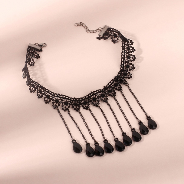 Fringe Lace Gothic Lolita Vintage Necklace,Style: 1557