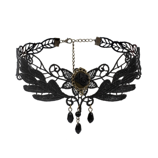 Fringe Lace Gothic Lolita Vintage Necklace,Style: 1535
