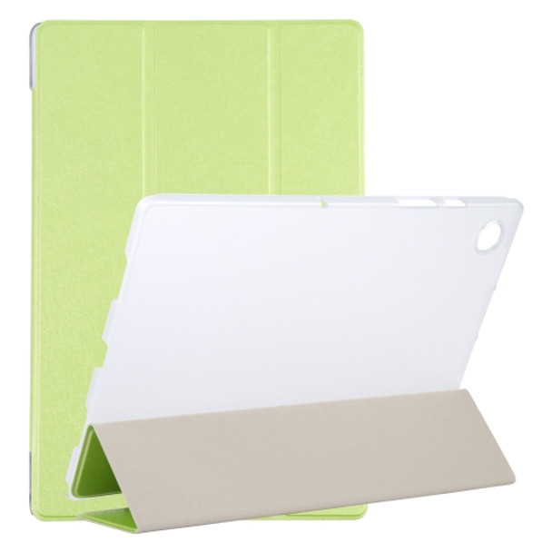 For Samsung Galaxy Tab A8 10.5 2021 X200 / X205 Silk Texture 3-fold Leather Tablet Case(Green)