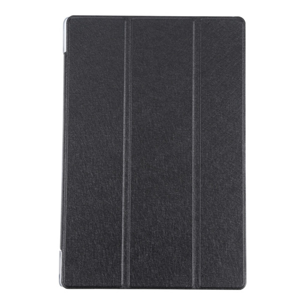 For Samsung Galaxy Tab A8 10.5 2021 X200 / X205 Silk Texture 3-fold Leather Tablet Case(Black)