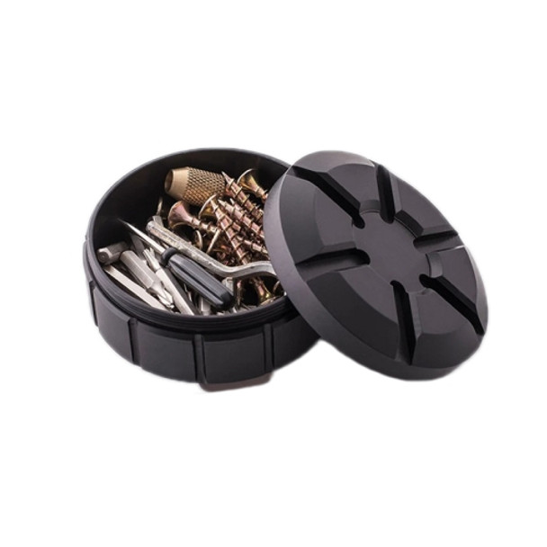 Outdoor Portable Stainless Steel First Aid Pill Storage Box(Black)