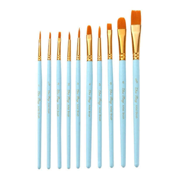 Zhuting 2 Packs Multifunctional Matte Nylon Wool Watercolor Brush Set(10 PCS/Set Sky Blue)
