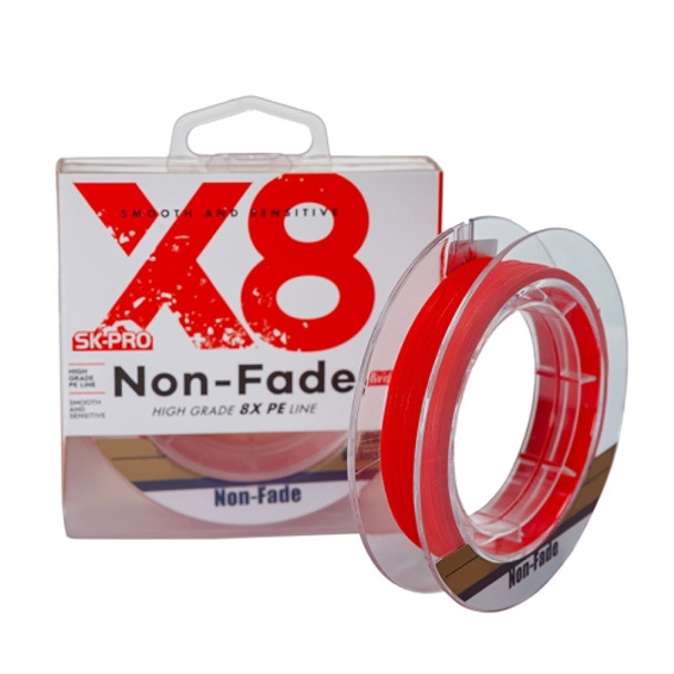 NON-FADE X8 150m 8 Code PE Pish Line, Line number: No. 4.0(Red)