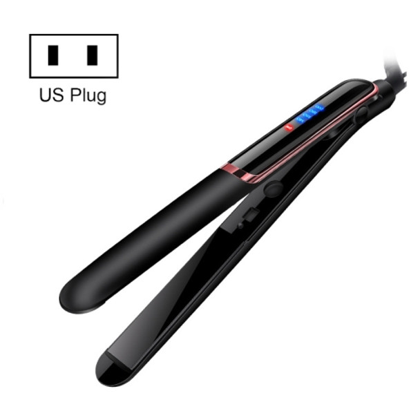 35W 2 In 1 Curling and Straightening Dual-use Electric Splin,Specification: US Plug(Black)