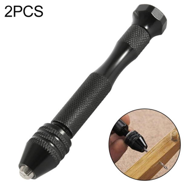 2 PCS Black Hand Twist Drill Aluminum Slloy Hand Drill Punch