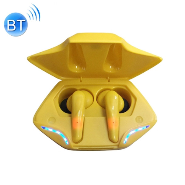 TWS-G11 Bluetooth 5.0 Low Latency TWS Stereo Gaming Earphone with Cool LED(Yellow)