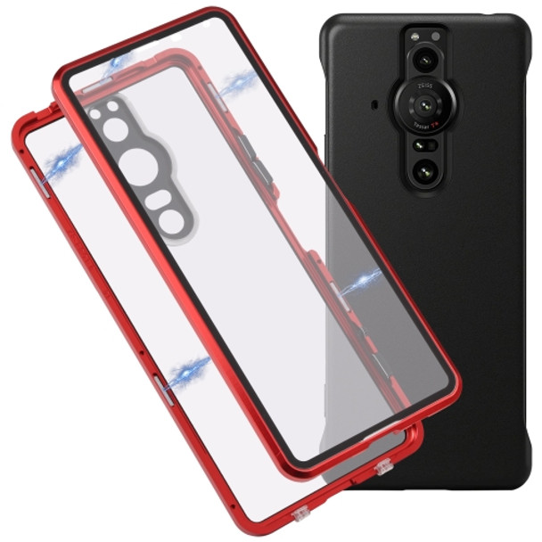 For Sony Xperia Pro-I HD Magnetic Metal Tempered Glass Phone Case(Red)