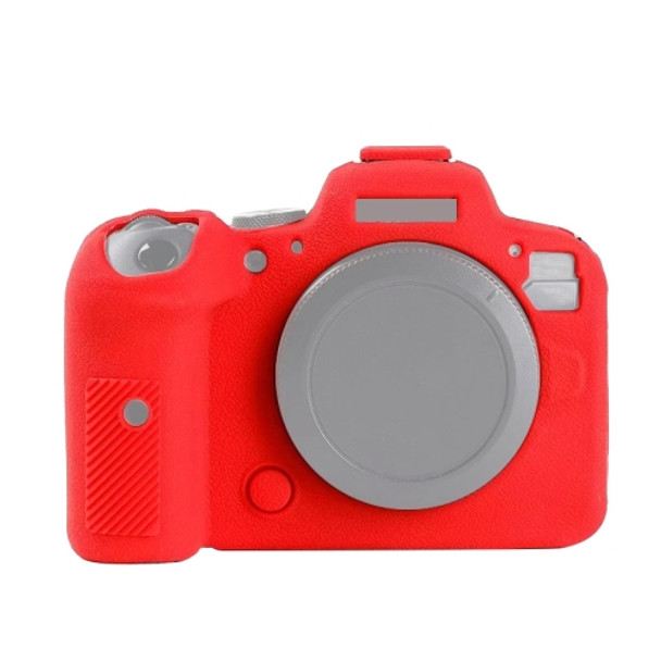 Litchi Texure Soft Silicone Case for Canon EOS R6 (Red)
