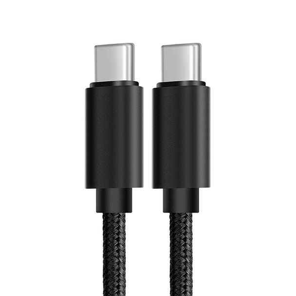 100W 3A PD USB-C / Type-C Male to USB-C / Type-C Male Braided Data Cable, Cable Length: 1m