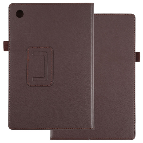 For Samsung Galaxy Tab A8 10.5 2021 Litchi Texture Solid Color Leather Tablet Case(Brown)