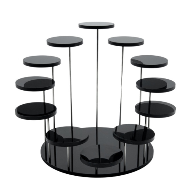 12 Rounds Base Acrylic Jewelry Ring Display Stand( Black)