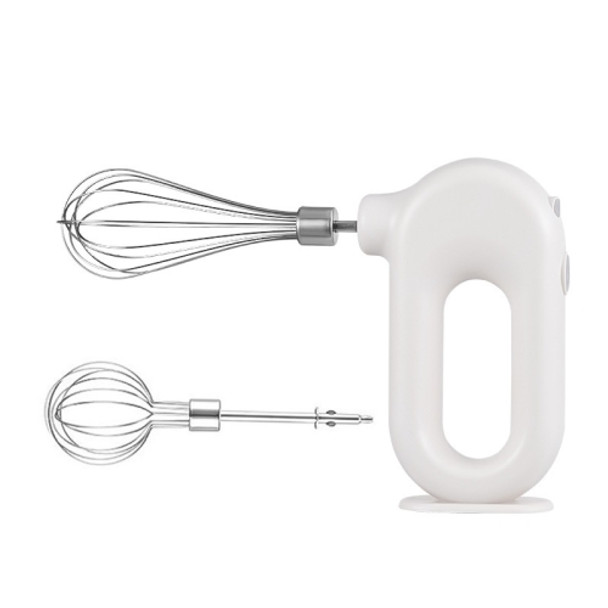 Wireless Handheld Electric Egg Beater Cake Mixer, Specification: Double Rod (Pearl White)