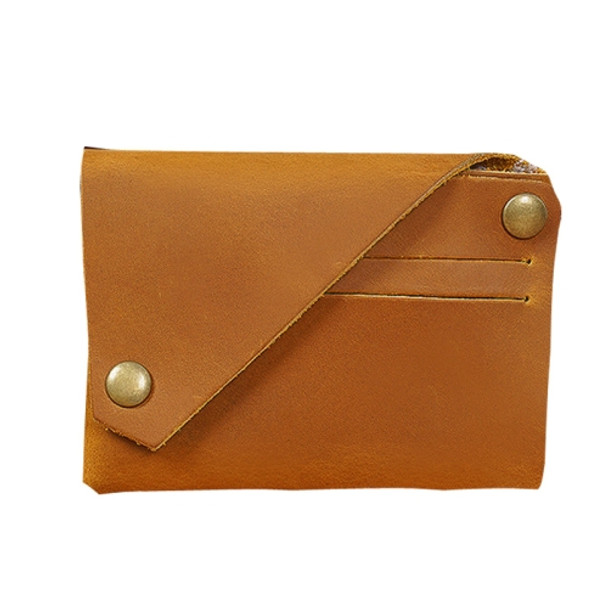 18K-120 Leather Bank Card Storage Bag Card Holder(Yellow brown mad horse)