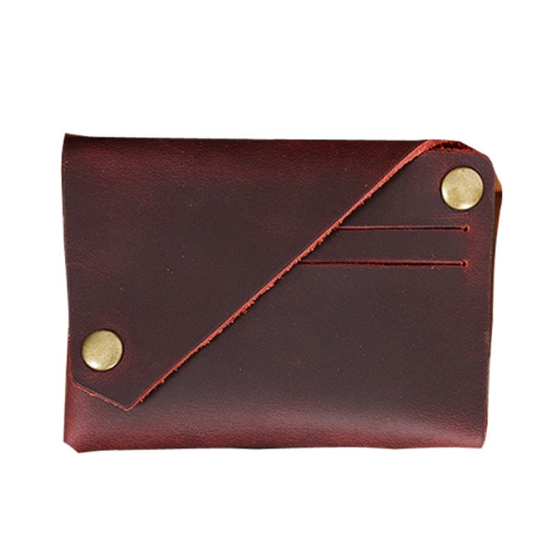 18K-120 Leather Bank Card Storage Bag Card Holder(Wine Red)