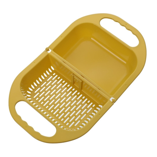 2 PCS Home Kitchen Foldable Drainable Fruit And Vegetable Basket(Yellow)