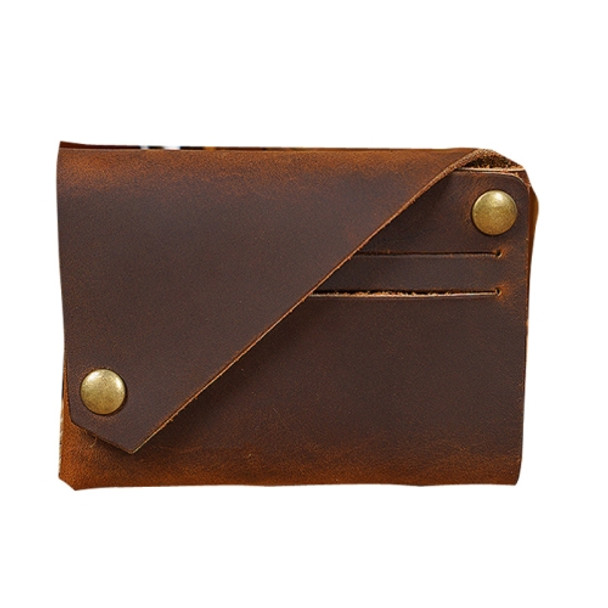 18K-120 Leather Bank Card Storage Bag Card Holder(Dark Brown)